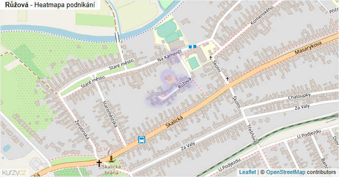 Růžová - mapa podnikání
