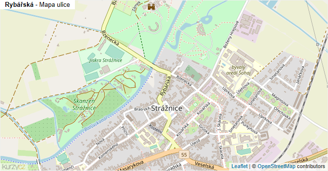 Rybářská - mapa ulice