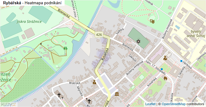 Rybářská - mapa podnikání