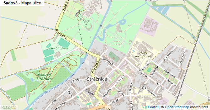 Sadová - mapa ulice