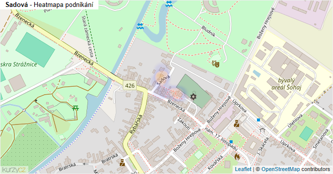 Sadová - mapa podnikání