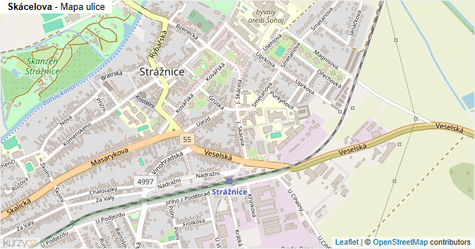 Skácelova - mapa ulice