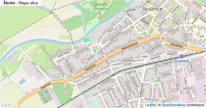 Školní - mapa ulice