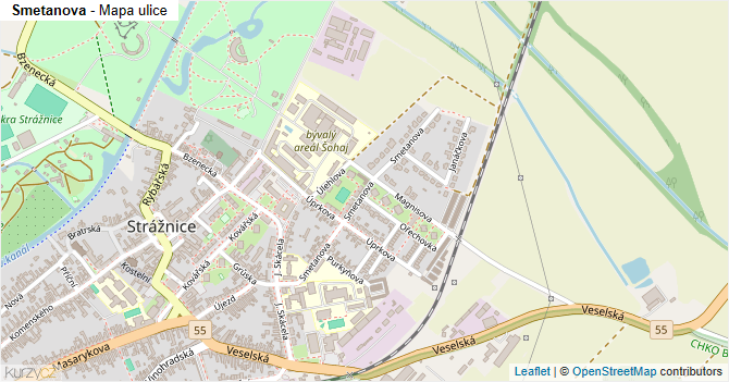 Smetanova - mapa ulice