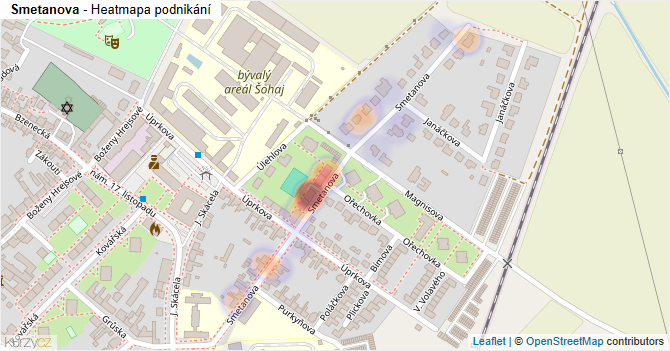 Smetanova - mapa podnikání