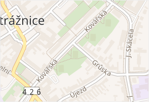 Strážnice v obci Strážnice - mapa části obce