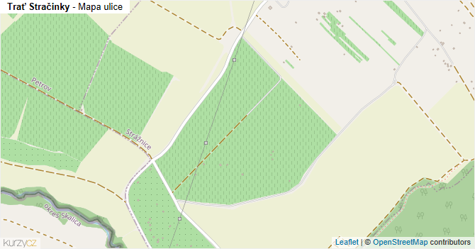 Trať Stračinky - mapa ulice