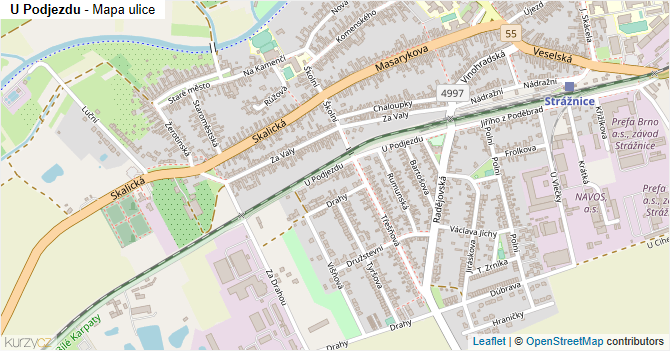 U Podjezdu - mapa ulice