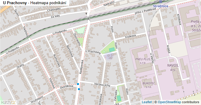 U Prachovny - mapa podnikání