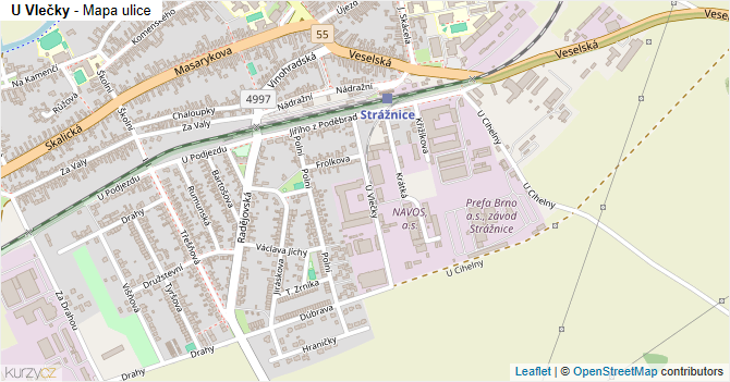 U Vlečky - mapa ulice