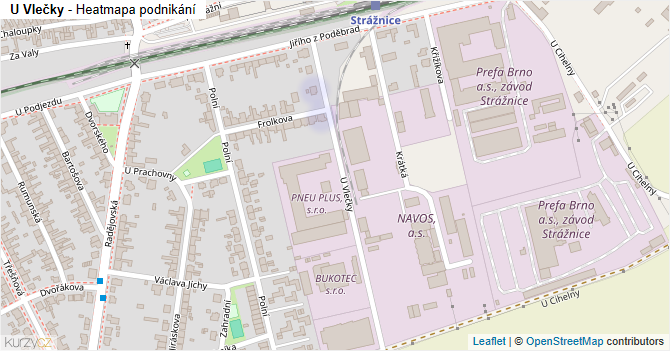 U Vlečky - mapa podnikání