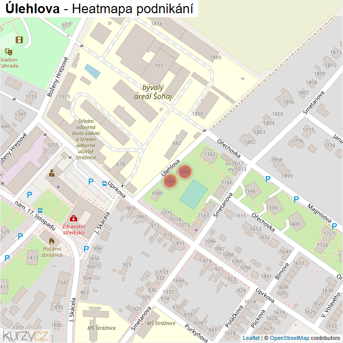Mapa Úlehlova - Firmy v ulici.