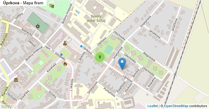 Úprkova - mapa firem