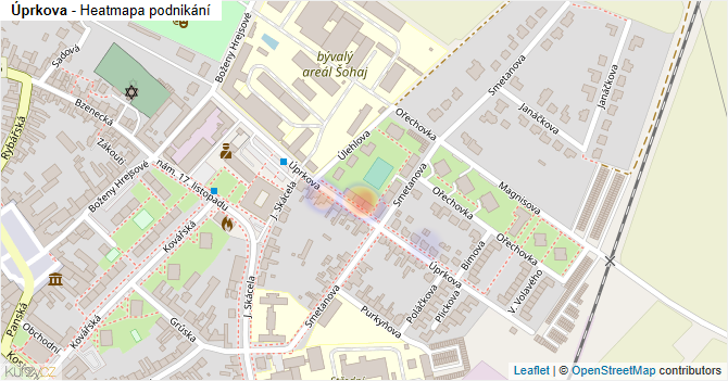 Úprkova - mapa podnikání