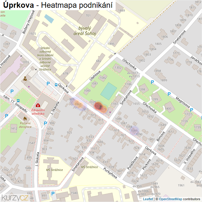 Mapa Úprkova - Firmy v ulici.