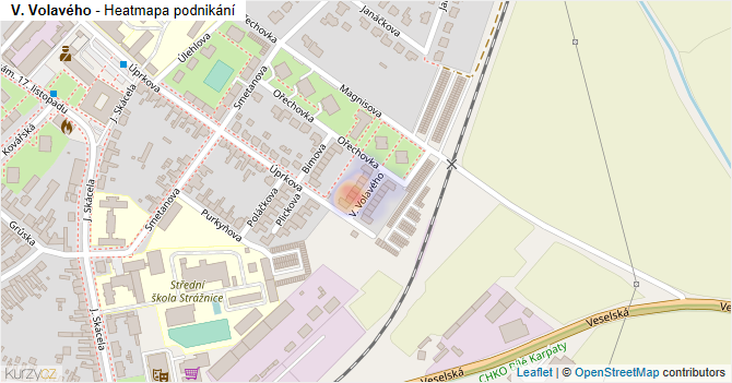 V. Volavého - mapa podnikání