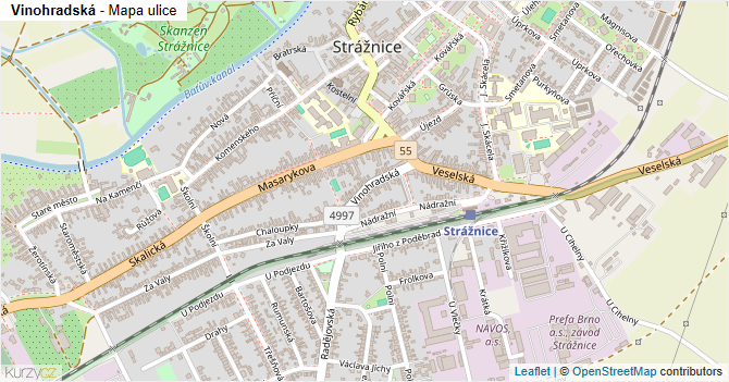 Vinohradská - mapa ulice