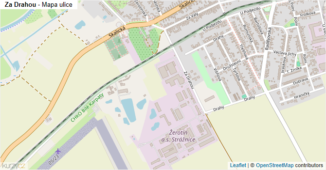 Za Drahou - mapa ulice