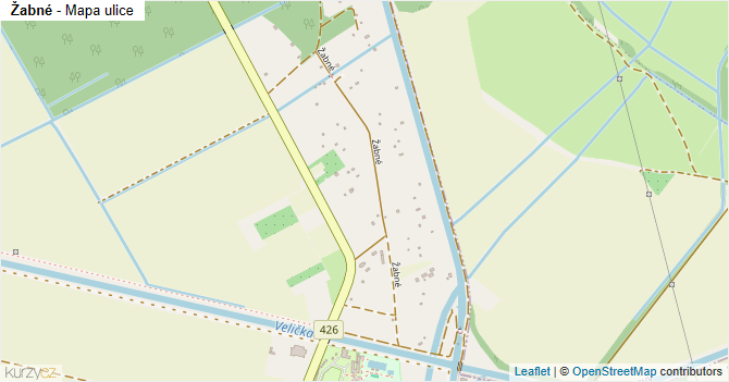 Žabné - mapa ulice