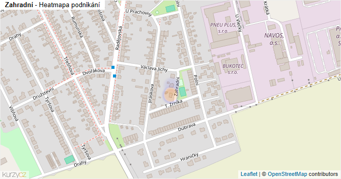 Zahradní - mapa podnikání