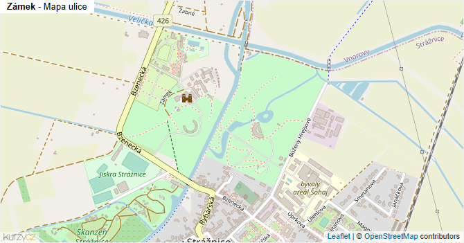 Zámek - mapa ulice