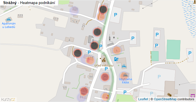 Strážný - mapa podnikání
