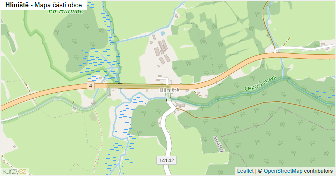 Hliniště - mapa části obce