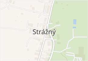 Strážný v obci Strážný - mapa části obce