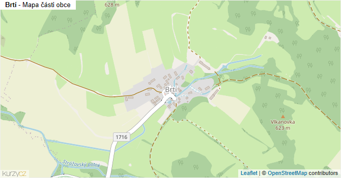 Brtí - mapa části obce