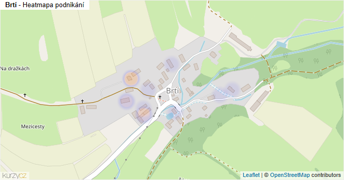 Brtí - mapa podnikání