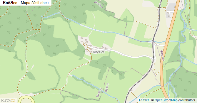 Kněžice - mapa části obce