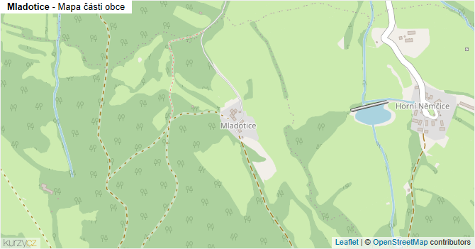 Mladotice - mapa části obce