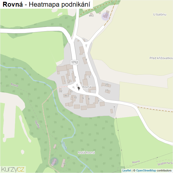 Mapa Rovná - Firmy v části obce.