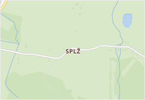 Splž v obci Strážov - mapa části obce