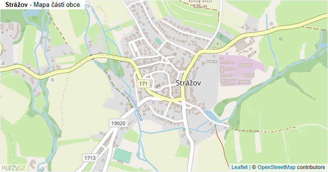 Strážov - mapa části obce