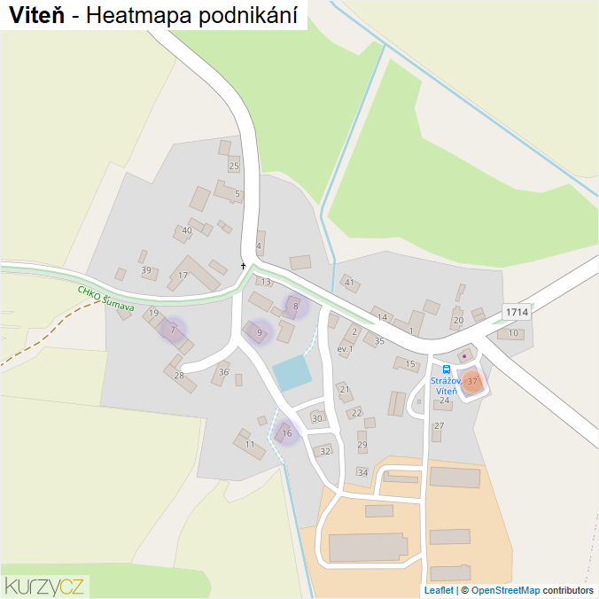 Mapa Viteň - Firmy v části obce.