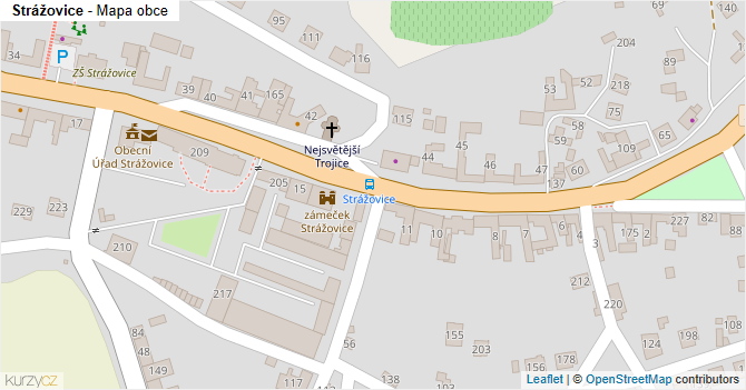 Strážovice - mapa obce