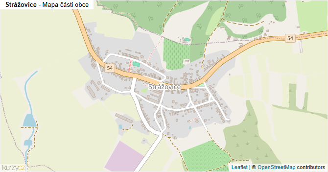 Strážovice - mapa části obce