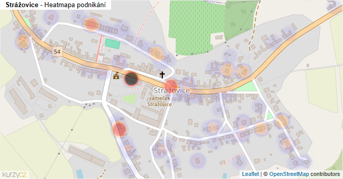 Strážovice - mapa podnikání