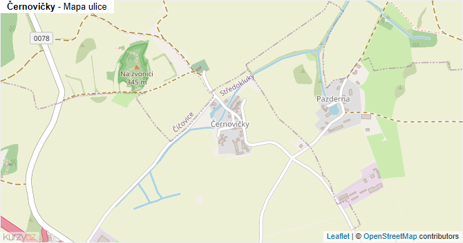 Černovičky - mapa ulice