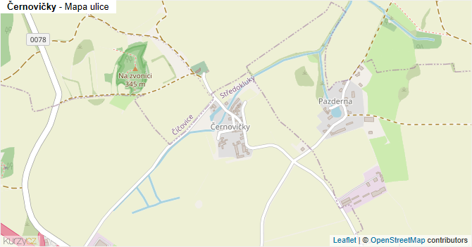 Černovičky - mapa ulice
