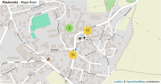 Kladenská - mapa firem