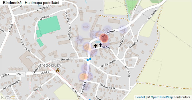 Kladenská - mapa podnikání