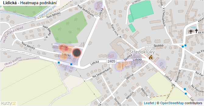 Lidická - mapa podnikání