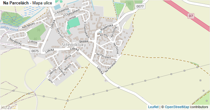 Na Parcelách - mapa ulice