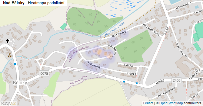 Nad Běloky - mapa podnikání