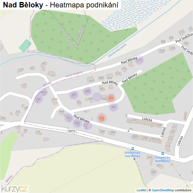 Mapa Nad Běloky - Firmy v ulici.