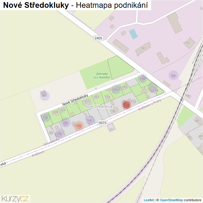 Mapa Nové Středokluky - Firmy v ulici.