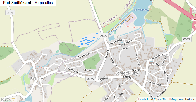 Pod Sedličkami - mapa ulice