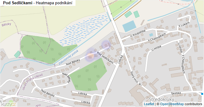 Pod Sedličkami - mapa podnikání